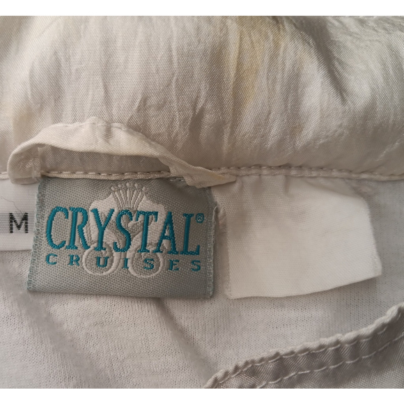 Vintage Crystal Cruises Serenity Medium Jacket White Windbreaker Hood Relax - Picture 8 of 9